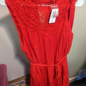 NWT red Torrid knee-length dress, size 2